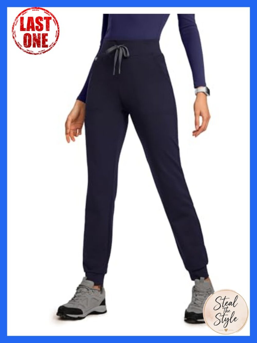 Women's High Rise Scrub Jogger Pants 29" Inseam Stretch Knit Medical Uniform